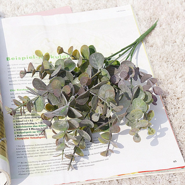 YO CHO Artificial Plant Eucalyptus Leaves Plastic Green Plants 