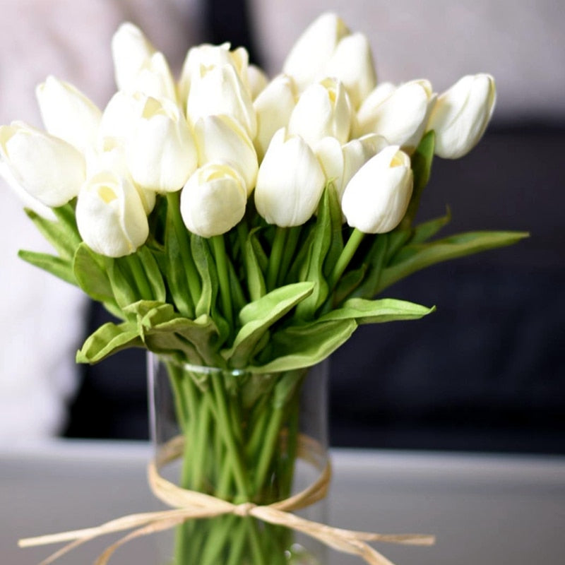 10PCS Tulip Artificial Flower Real Touch Bouquet | Wedding Decoration