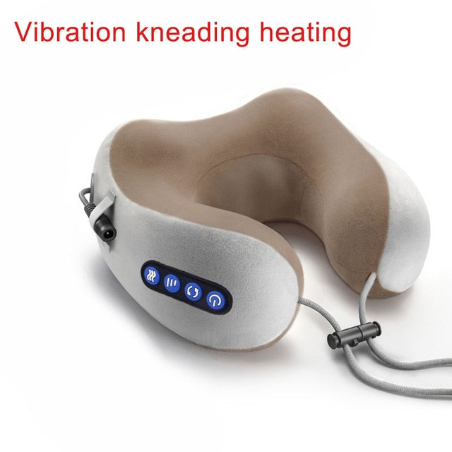 Electric Vibration Massage Pillow Cervical Massager Compress Neck Relax  Sleeping Memory Foam