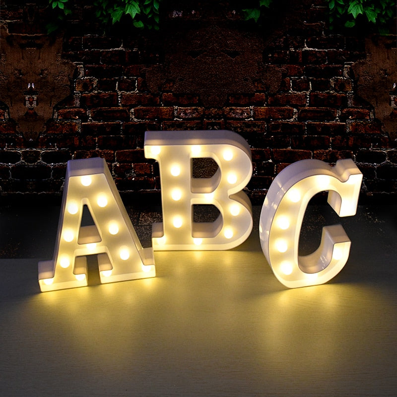 LED Letter Alphabet Number Night Light | Birthday Party DIY Decoration