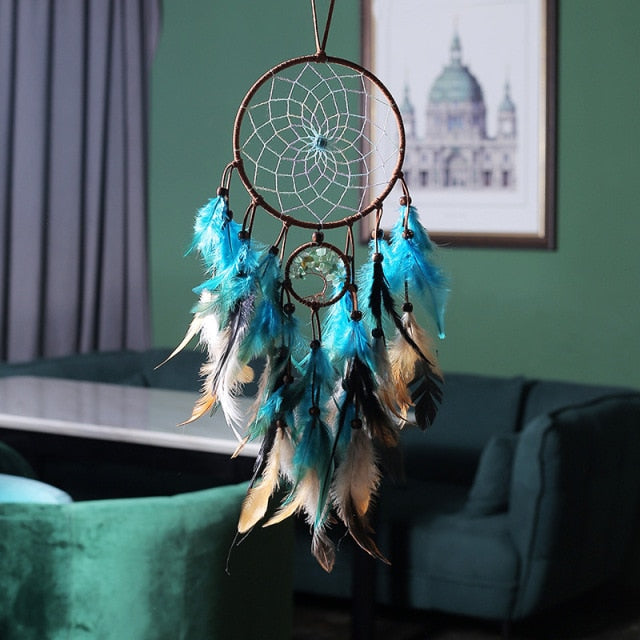 Dream Catcher  With Or Without Light Creative Natural Broken Tree Of Life  Feather High-endHome Ornaments Dreamcatcher ome Decor