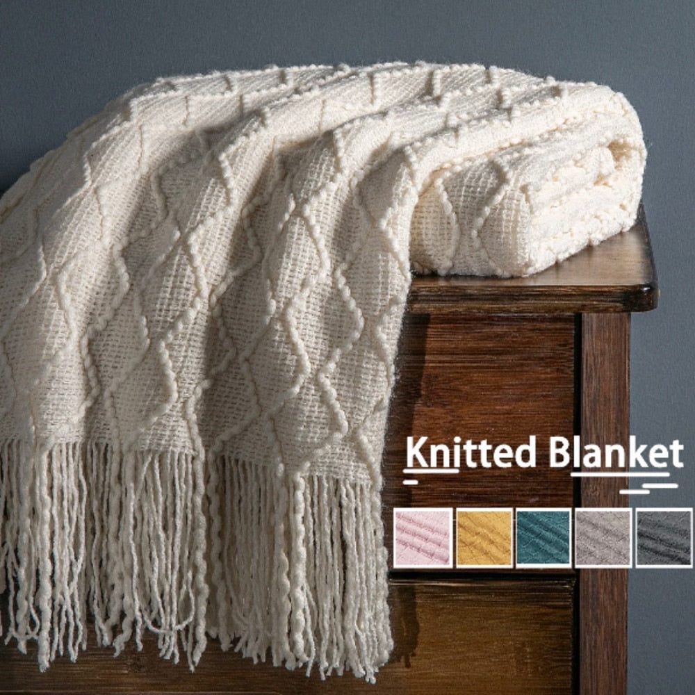 Nordic Knitted Sofa Throw Blanket | Air Condition Blankets