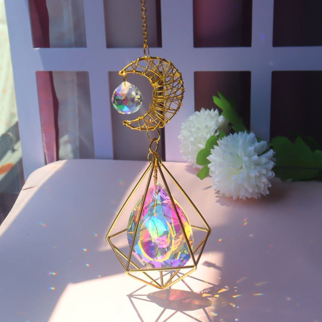 Crystal Big Wind Chime Prism Sun Catchers Handmade Hanging Pendant Ornament